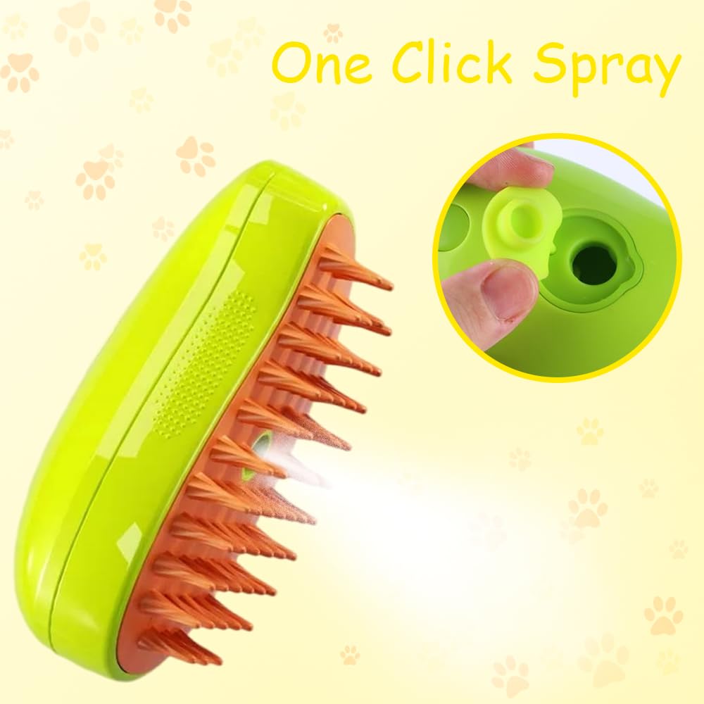 Cozyk™ Patented Exclusive Rechargeable Steam Pet Brush (95°F-113°F) for Pet Bathing