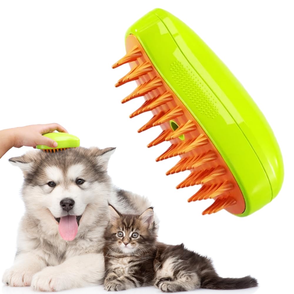 Cozyk™ Patented Exclusive Rechargeable Steam Pet Brush (95°F-113°F) for Pet Bathing