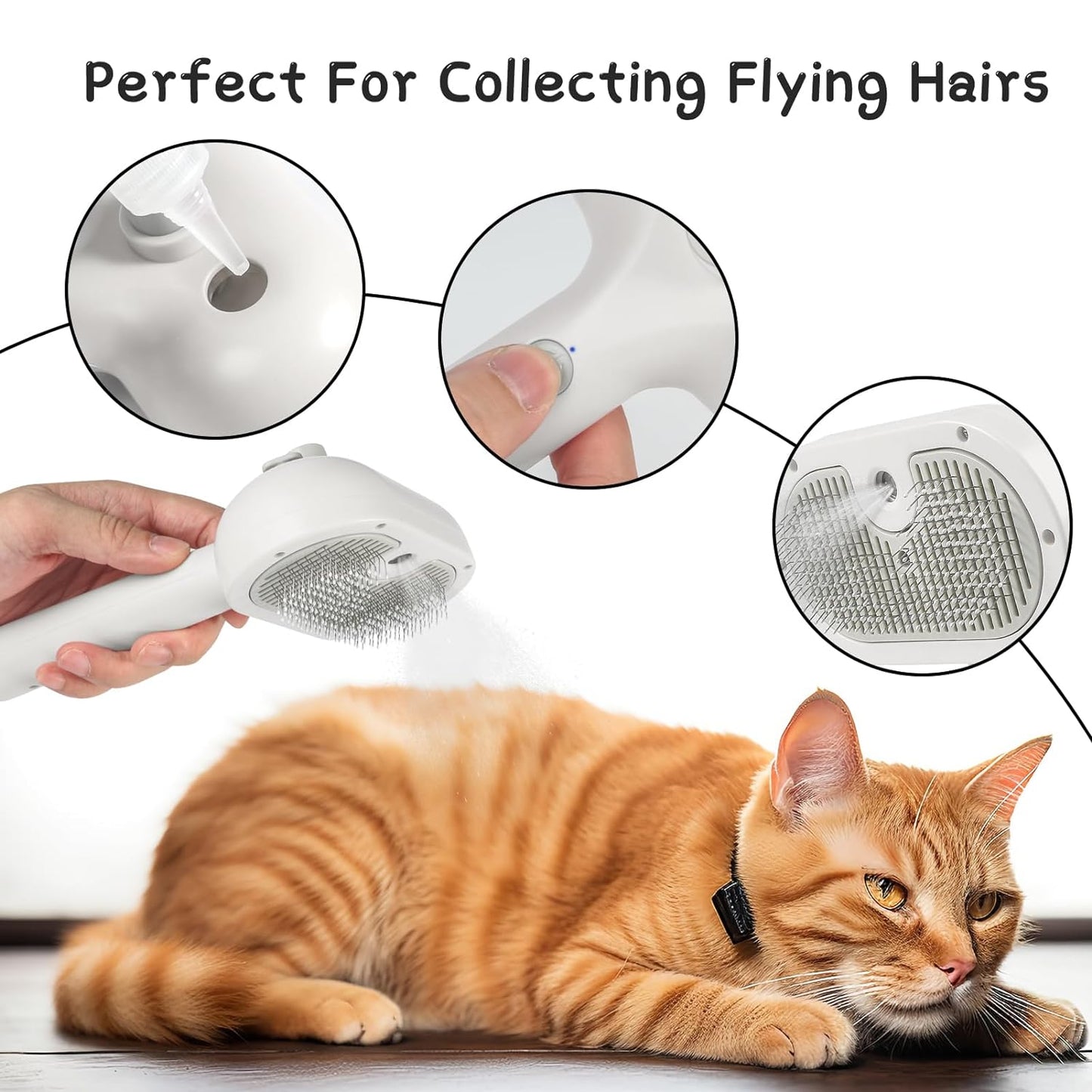 Cozyk™ Exclusive Patented Rechargeable Steam Pet Grooming Brush