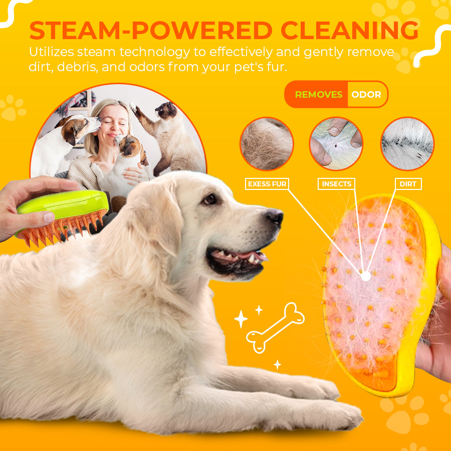 Pet Grooming Steam Brush